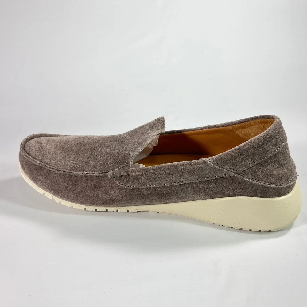 OluKai Ka'a Loafer Men's 11 Fog Gray Suede Slip‎ On Shoes Coastal Casual Comfort